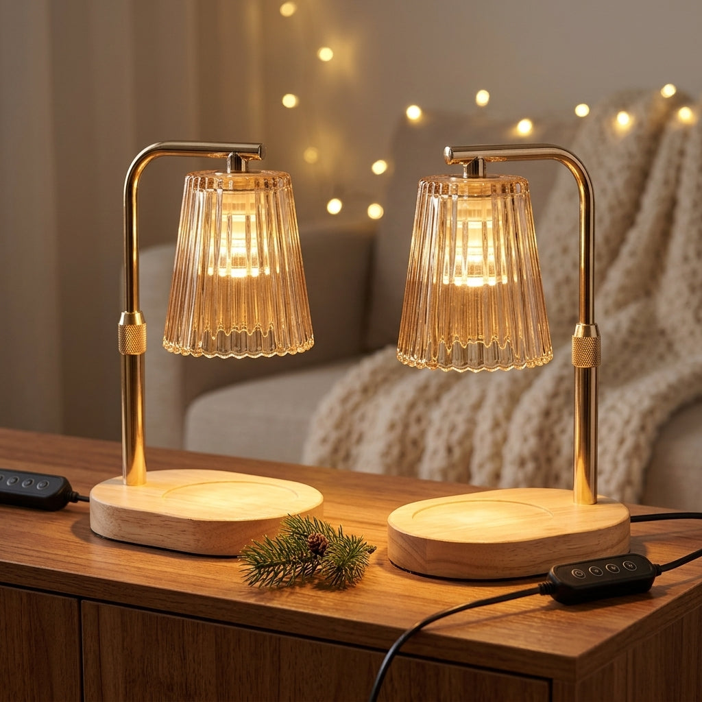 Duo de lampes chauffe-bougie Heure Brune